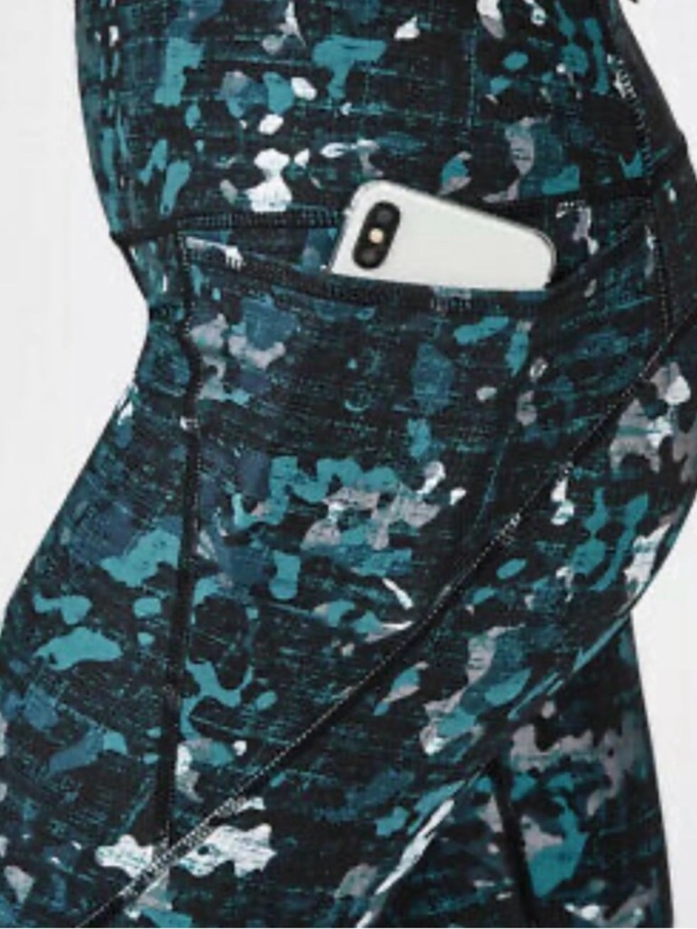 Sweaty Betty Black & Teal Camouflage High-Rise Leggings - Picture 6 of 12